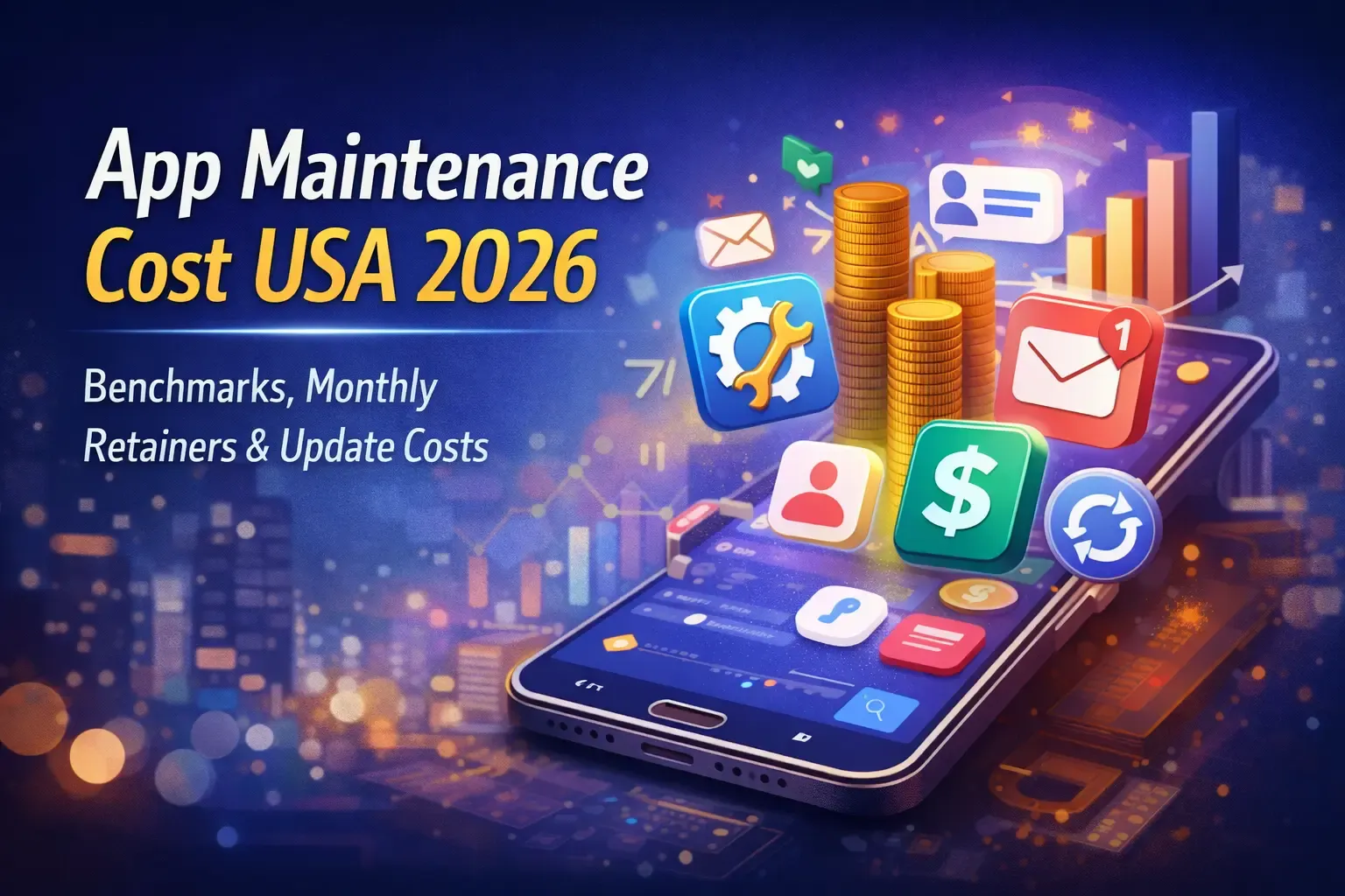 Mobile app maintenance cost benchmarks in the USA for 2026 with monthly retainer and update cost breakdown